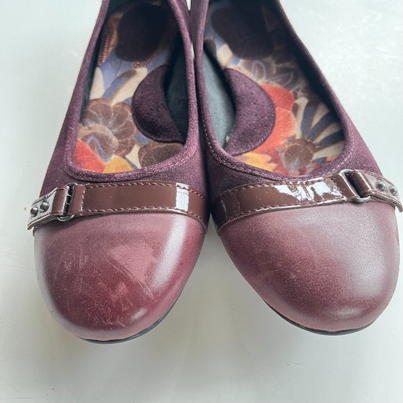 Born Womens Masia Chianti Ballet Flats Size 9 Maroon Suede‎ Cap Toe D3144… - Picture 5 of 8